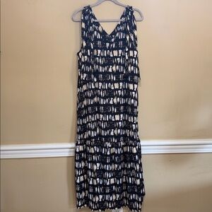 Banana Republic Black and White Midi Dress